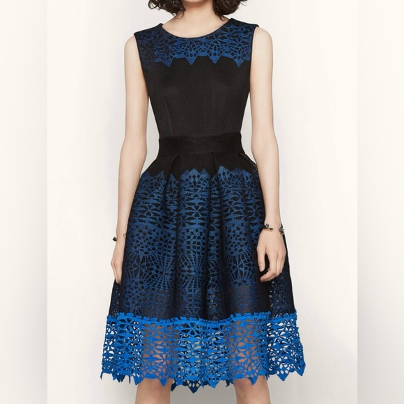 Maje Honeycomb knit and guipure dress - Picture 1 of 3